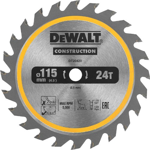 Sirkelsagblad DEWALT Construction f batterisager