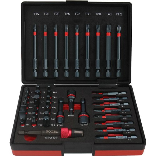 Bitssett 1/4" TECOS T-B042R Impact 42-deler