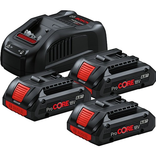 Lader og batteripakke BOSCH ProCore 3x18 V 4,0 Ah Li-Ion