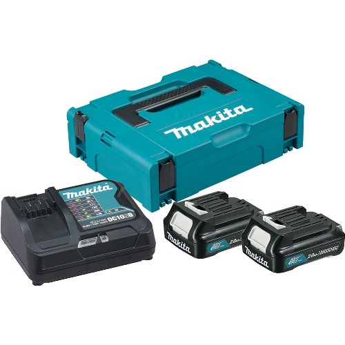 Lader- og batteripakke MAKITA 2x12 V 2,0 Ah Li-Ion